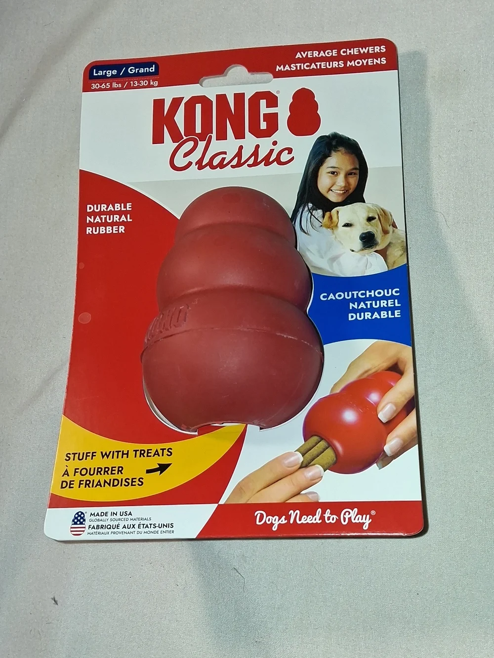 Kong Classic Durable Red Chew Toy For Dogs Large Average Chewer